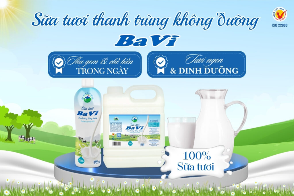 Sữa tươi thanh trùng Ba Vì không đường